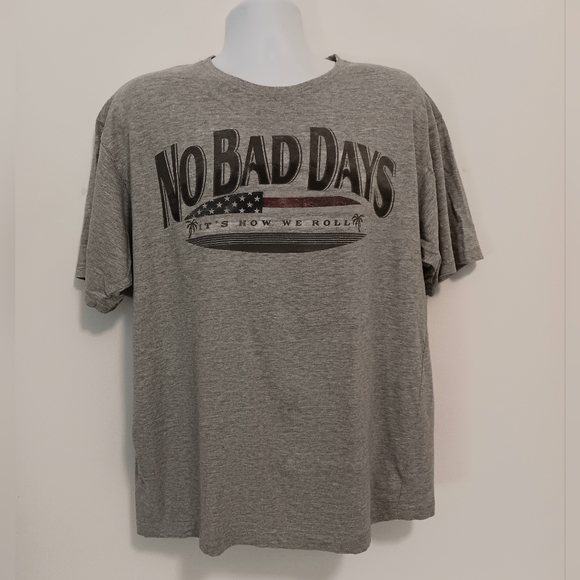 No Bad Days men's gray surfboard short-sleeve t-shirt size XL - Picture 1 of 8